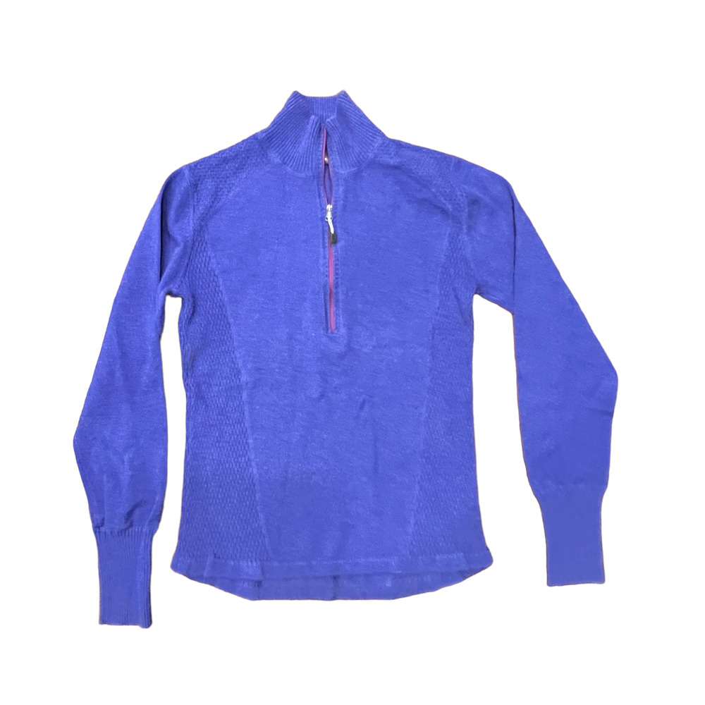 Eddie Bauer Purple Half Zip Sweater Pullover Size M